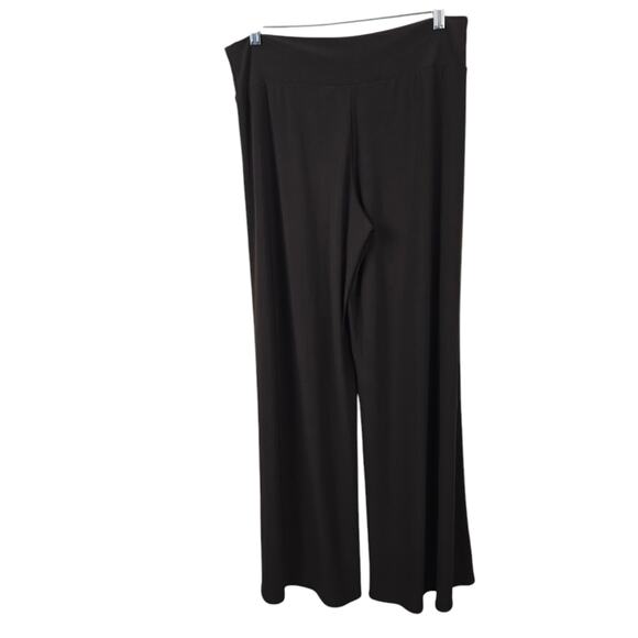Ciara SunWoo Brown Pull On Slinky Wide Flare Leg Slacks Palazzo Knit Stretch XL - Picture 2 of 12